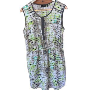 Apt. 9 Green Gray Abstract Floral Dress Large